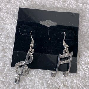 Silver Musical Note Earrings